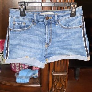 mid ride denim shorts